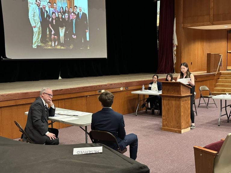 East Williston hosts mock trial in newly dedicated law room