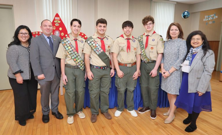 Town officials honor Eagle Scouts from Troop 201 in Albertson