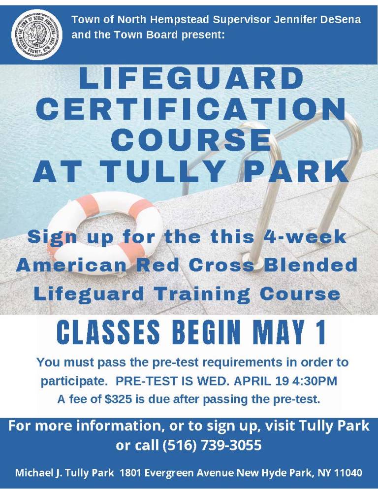 American Red Cross lifeguard certification course to be held at Michael J. Tully Park