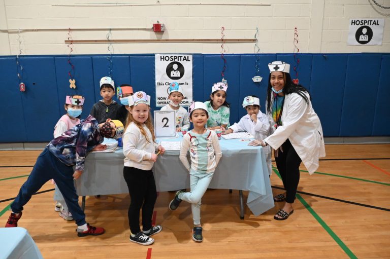 Searingtown first graders perform “math surgery” for memorable lesson learning place value