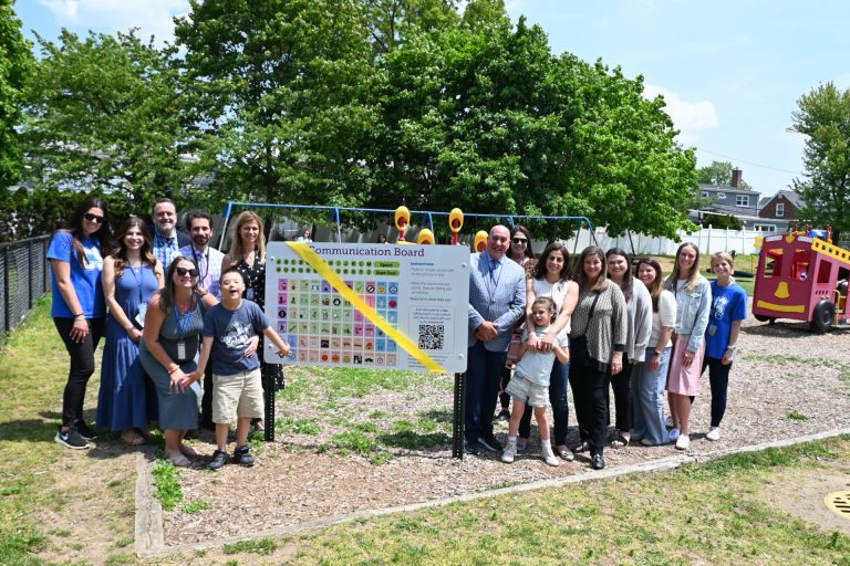 Center Street Elementary School playground communication board installed