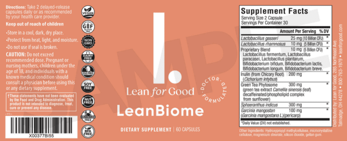 Leanbiome Supplement Label