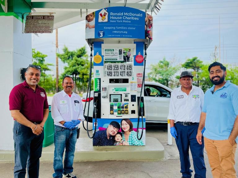 New Hyde Park BP station collects penny donations from Ronald McDonald House pump