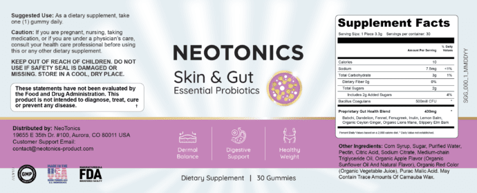 Neotonics Ingredients, Neotonics Label