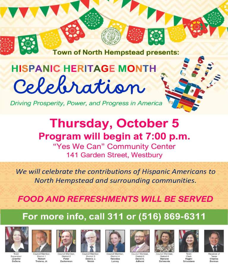 North Hempstead to celebrate Hispanic Heritage Month North Hempstead to celebrate Hispanic Heritage Month