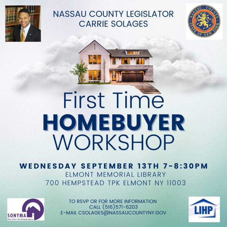 Legislator Solages, SONYMA and L.I. Housing Partnership host first-time homebuyer workshop at Elmont Memorial Library Legislator Solages, SONYMA and L.I. Housing Partnership host first-time homebuyer workshop at Elmont Memorial Library