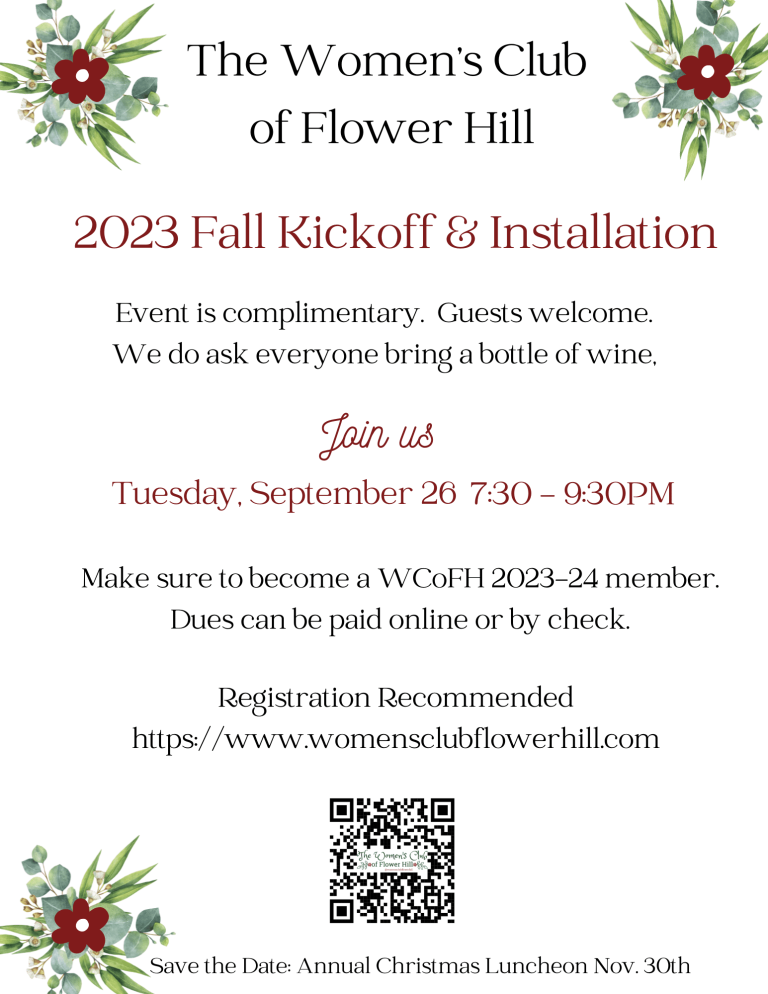 Women’s Club of Flower Hill member registration now ppen!