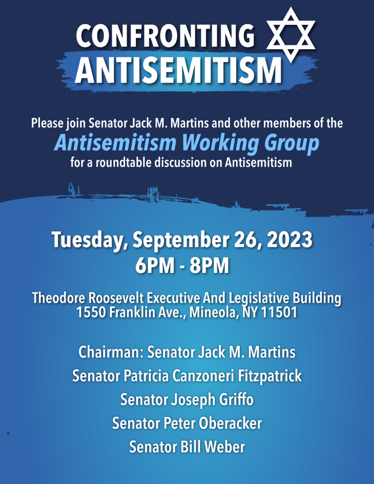 State Senator Jack Martins to lead Nassau County Anti-Semitism roundtable