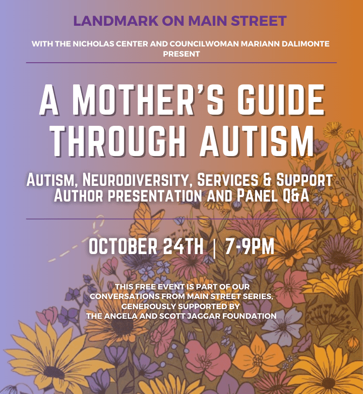 Conversations from Main Street: A Mother’s Guide Through Autism, a free free author presentation and Q&A panel