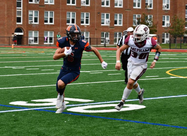 Manhasset High School wins homecoming game against Wellington C. Mepham High School