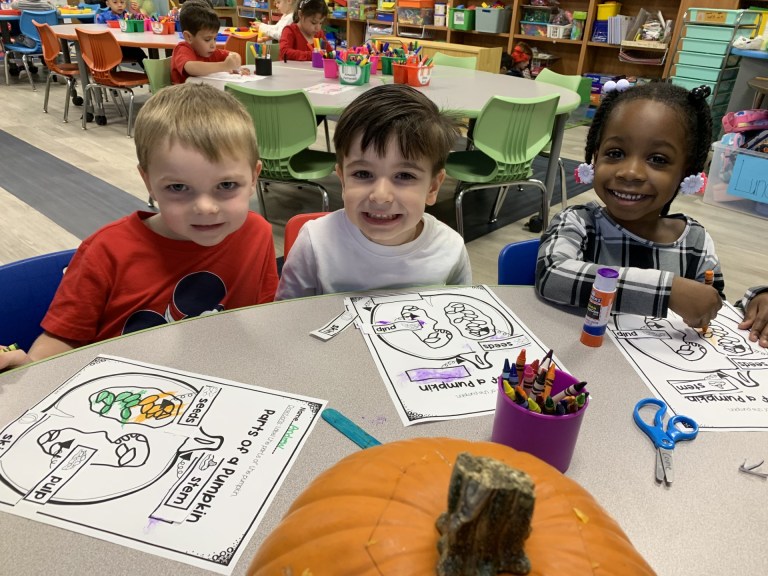Floral Park-Bellerose School pre-K students learn about pumpkins