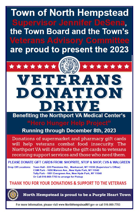 North Hempstead hosts veterans donation drive Benefiting the Northport VA North Hempstead hosts veterans donation drive Benefiting the Northport VA