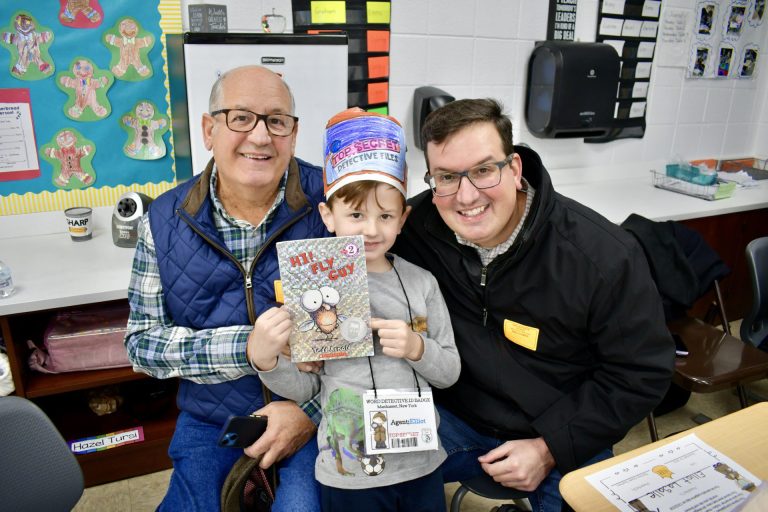 Manhasset first graders showcase reading skills at bagels and books event