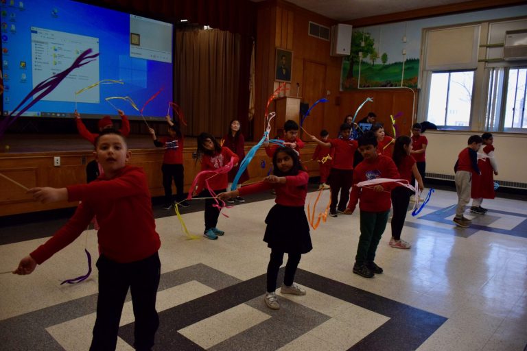Chinese ribbon dancing showcase at New Hyde Park-Garden City Park’s Manor Oaks School