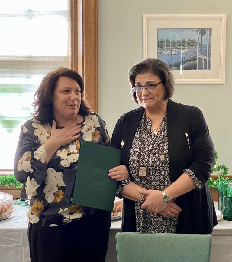 North Hempstead Councilmember Dalimonte congratulates Lourdes Taglialatela for service with St. Peter’s Catholic Church