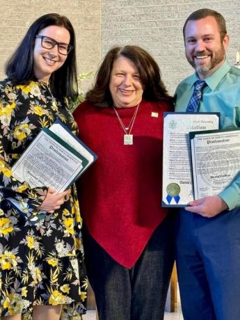 Pastor Romina Abelova, North Hempstead Town Council Member Mariann Dalimonte, Pastor David Collins