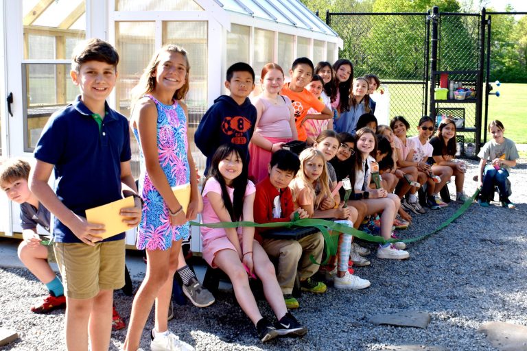 Glenwood Landing School ribbon cutting ceremony for new greenhouse