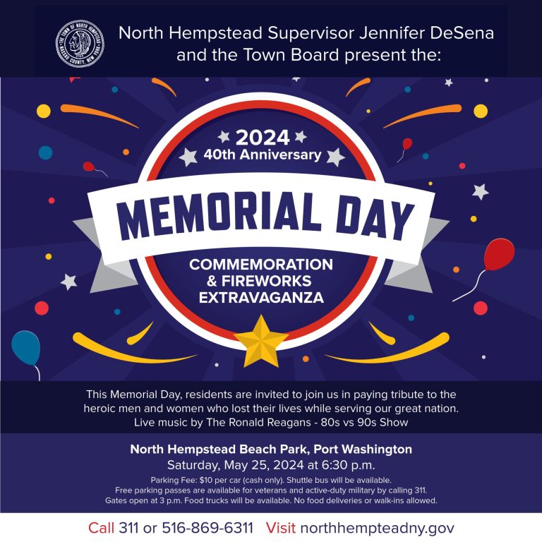 North Hempstead’s  40th Memorial Day Commemoration and Fireworks