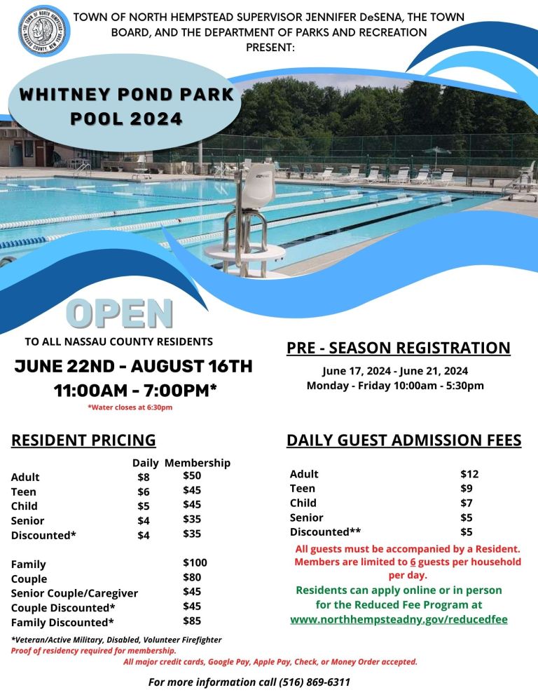 Whitney Pond Park pool opening for Summer 2024 Whitney Pond Park pool opening for Summer 2024