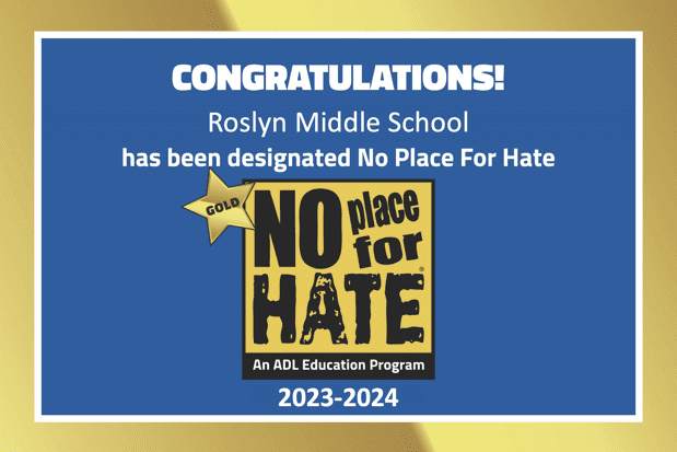 Roslyn Middle School earns ‘No Place for Hate’ banner Roslyn Middle School earns ‘No Place for Hate’ banner