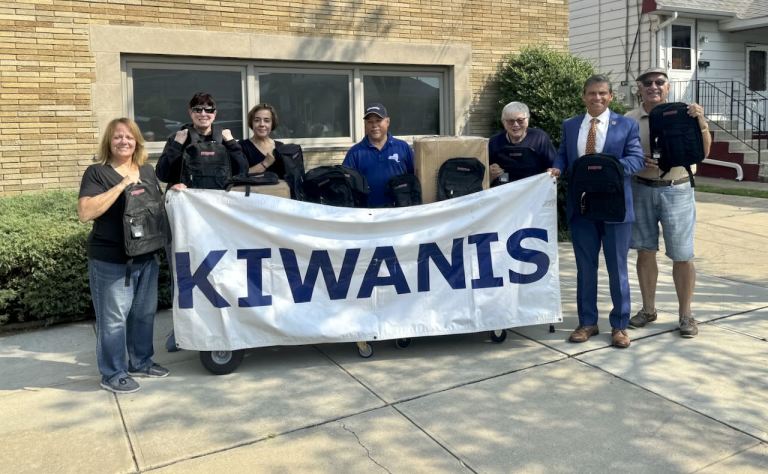 Kiwanis Club of County Seat, Mineola Foundation donates bookbags and school supplies