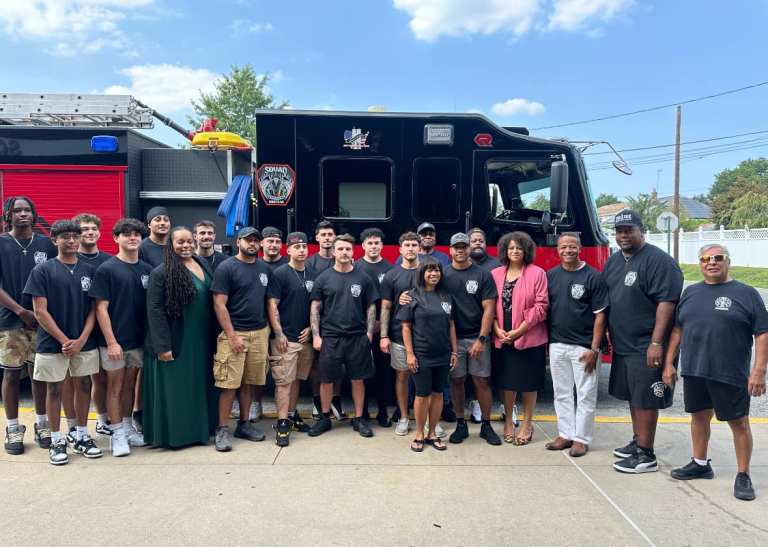 South Floral Park Fire Department celebrates new firetruck at community wet-down ceremony South Floral Park Fire Department celebrates new firetruck at community wet-down ceremony