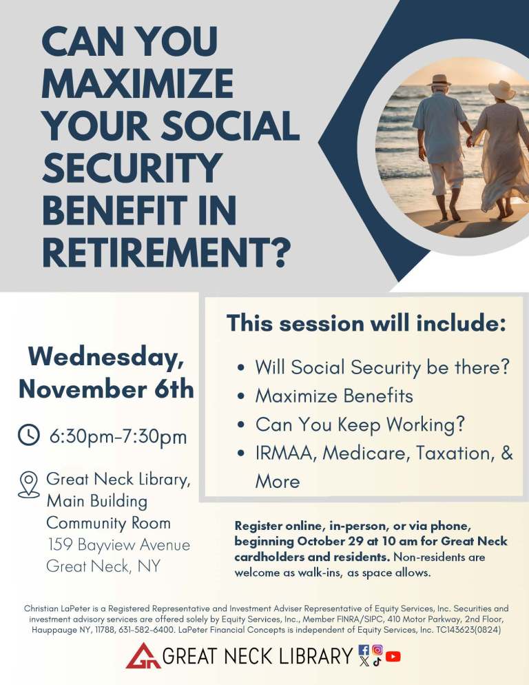 In-person Social Security Seminar presented by Christian LaPeter