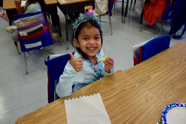 Hillside Grade School first graders vote on their favorite apple