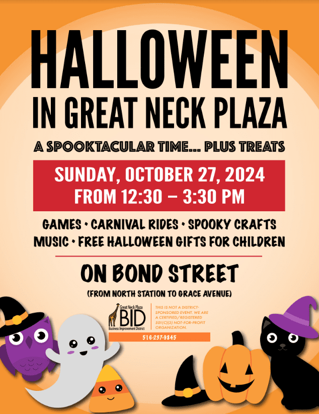 Great Neck Plaza BID to host Halloween Bash for fun treat and games